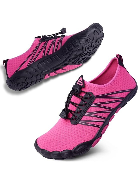 ?Men\'s Rose Red Spandex Low Top Quick Dry Comfortable Lace up Shoes